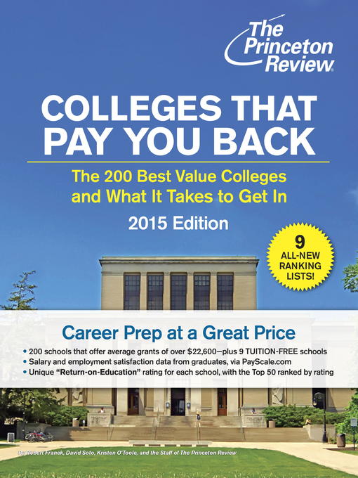 Title details for Colleges That Pay You Back by Princeton Review - Available